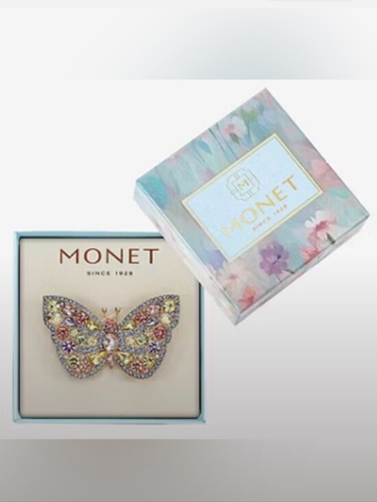 Monet Jewelry - Monet-Rhinestone Bling  Butterfly 🦋 Brooch (Multicolor 🩷🩵)